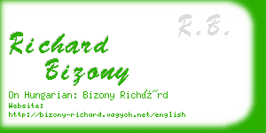 richard bizony business card